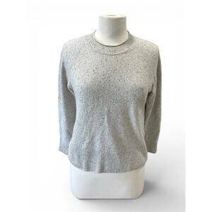 Madewell Gray W/Blue Specks 100% Cashmere Pullover Sweater Women’s Size Small